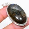Natural Labradorite Gemstone Handmade 925 Sterling Silver Pendant 2.17" N2n64