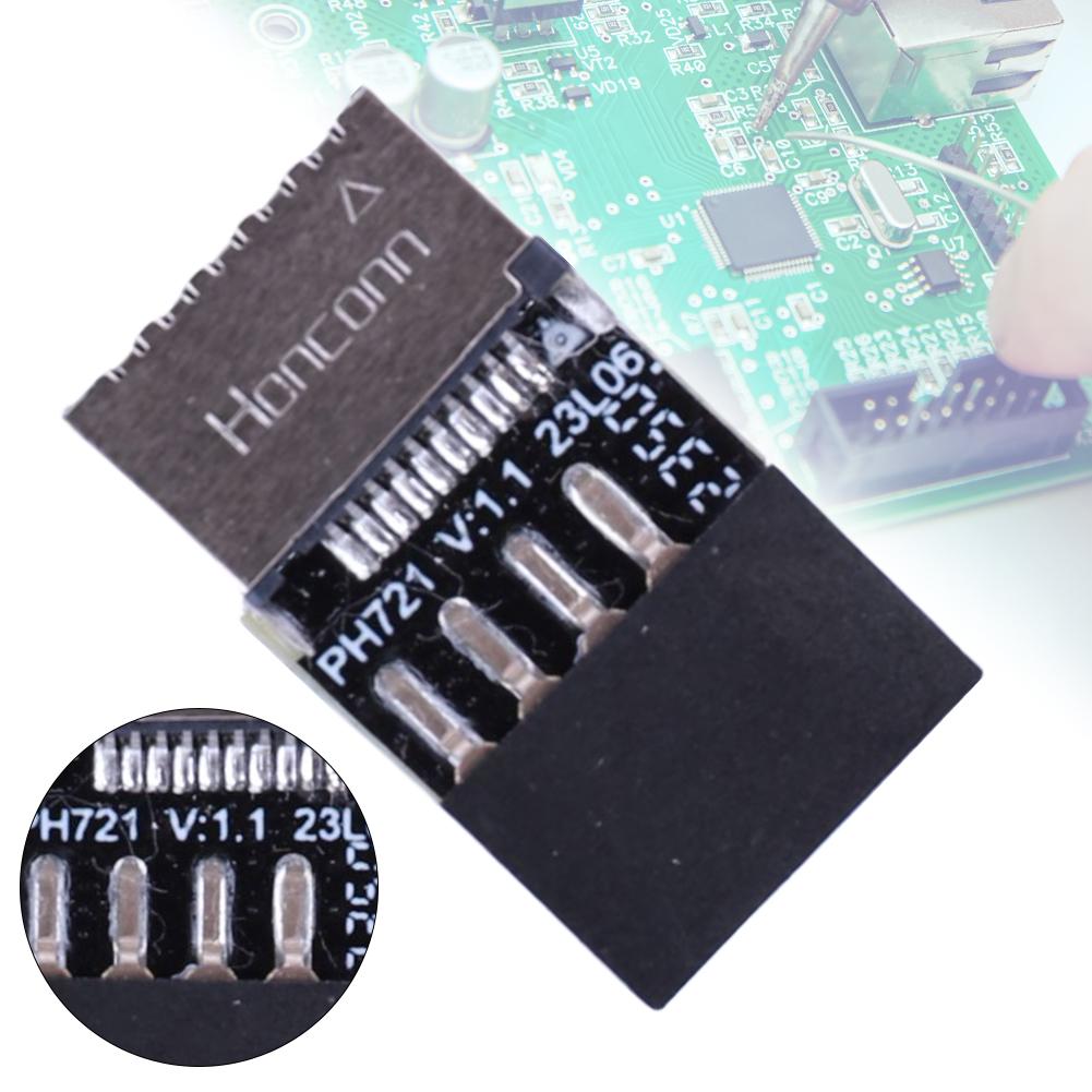 TYPE-C Socket 9-Pin USB 2.0 Extender Card Plug & Play USB2.0 TYPE-E Header Extender Card for OS/Windows Linux