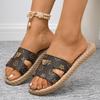 Slippers women's summer outer wear 2025 new fashion flat-bottomed sandals tide one-word beach sandals foreign trade