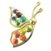 [P0733] ​​- Multicolored Golden 'Imaginary Butterfly' Designer Brooch