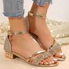 Fashion Women Elegant Low Heel Sandals Roman Open Toe Fashion Trend Sandals Summer Anti-slip Party Wedding Shoes Women Zapatos De Mujer