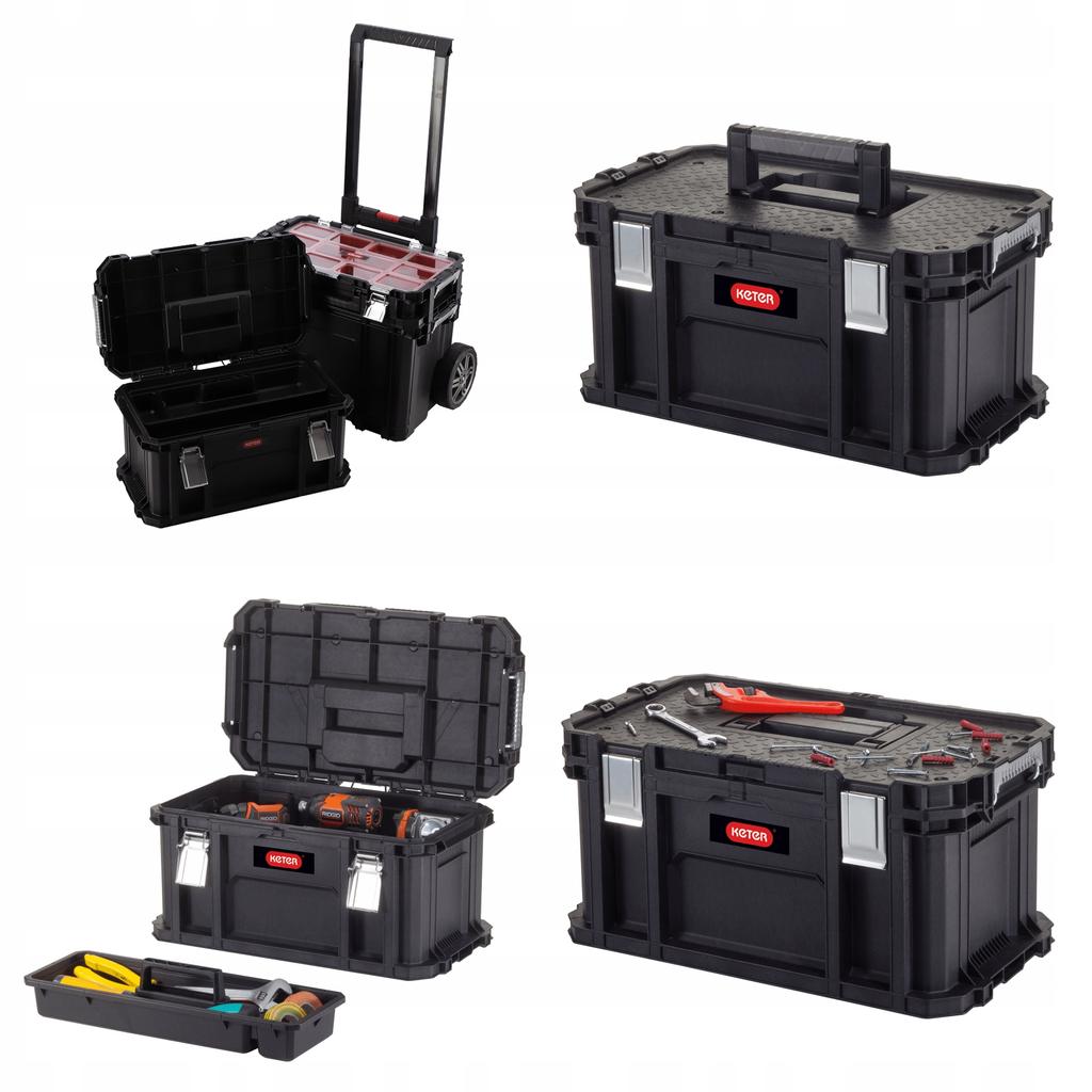 KETER Tool Box On Wheels Tool Organizer Set Of 3 Boxes