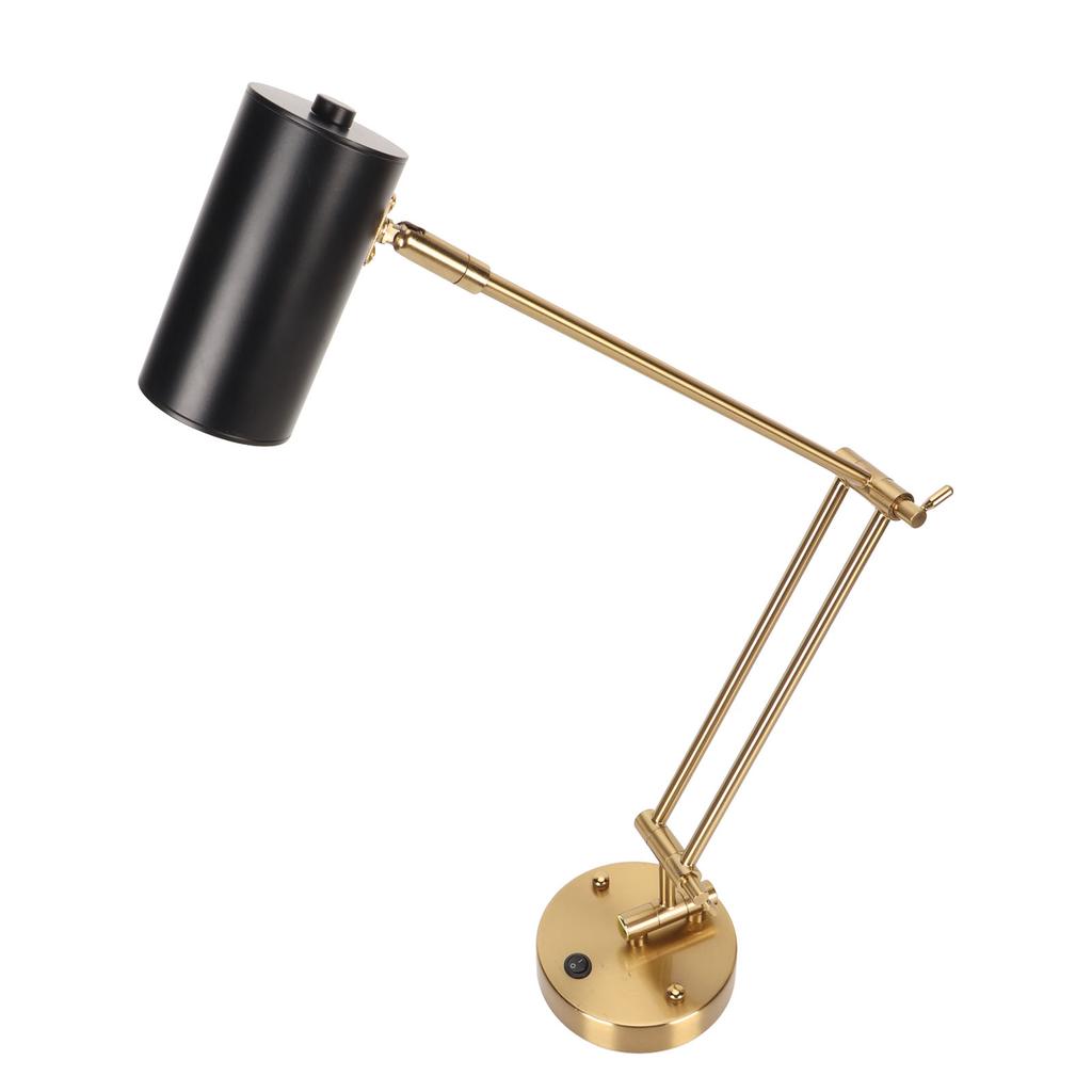 Настенный светильник с поворотным кронштейном, современный, 3000K, теплое освещение, кнопка управления, светодиодная лампа E27, настенный светильник