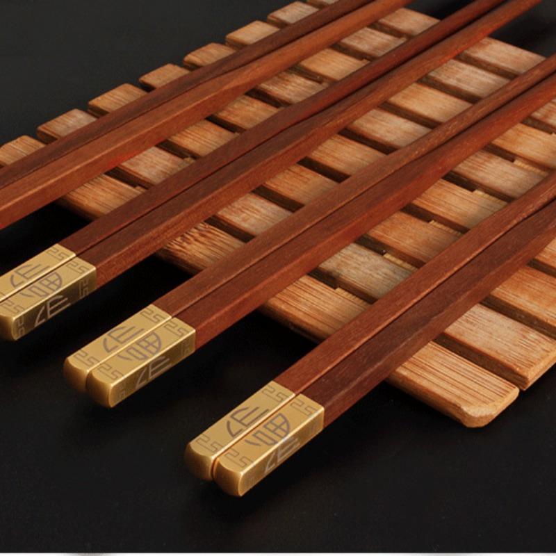 Набор бытовых палочек для еды из розового дерева, палочки для еды из массива дерева, деревянные палочки для еды, японская деревянная посуда, красные