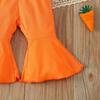 Infant Girls Easter Costume Short Sleeve Romper and Flare Pants Clothes Set