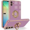 Case for Samsung Galaxy A06, Scratch-Resistant Silicone with Rotating Ring - Purple
