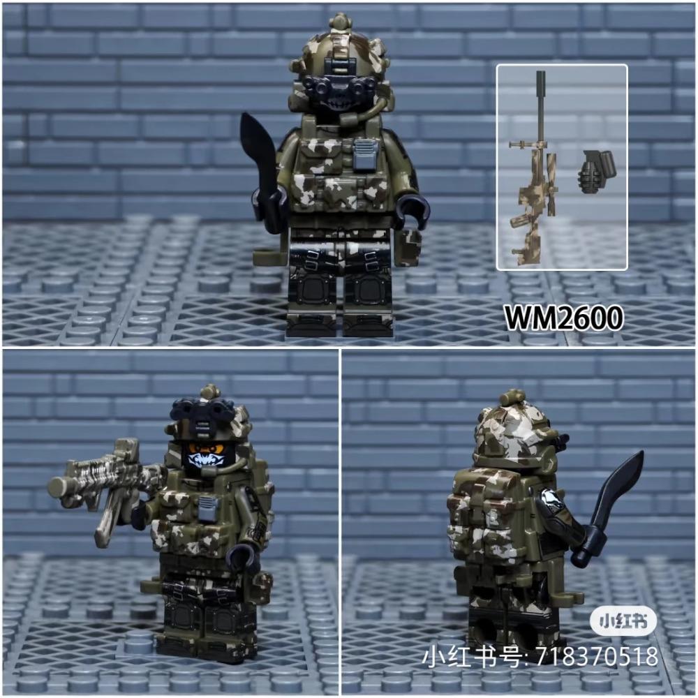 WM6147 WM6168 WM6169 Military Series SWAT Special Forces Building Block Commando Soldier City Police Cap Mini Action Figure Toys