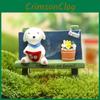 Dog Cute Cartoon Flower Bench Reading Scene Model Ornament For Props Shooting