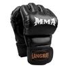 LangRay Half Finger Gloves for Mixed Martial Muay MMA, Arts, Boxing, Thai, Karate, Taekwondo, Etc., Trailing, Men's, Women's (Black)