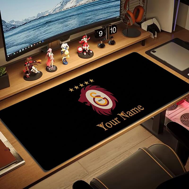 Galatasaray S Custom Name Large Size Mouse Pad Large Gaming Table Cushion Non-slip Laptop Tablet Big Mousepad XXL Mat Mini PC Playmat With Lock edge