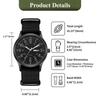 Outdoor Military Watch Analog Display Nylon Quartz Watch with Luminous Day of the Large Green Boyfriend Gift Men's Strap Calendar, Index, Date, Week,