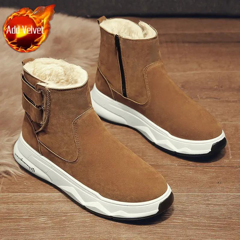 С меховой мужской обувью зимние ботинки для мужчин теплое предложение нескользящие дизайнерские модные 2025 новые винтажные ретро горячие продажи Y2k обувь