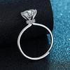 S925 Silver Bouquet Six-Claw Ring Women'S Guochao Waist Diamond Open Ring Personalized Simple Diamond Ring