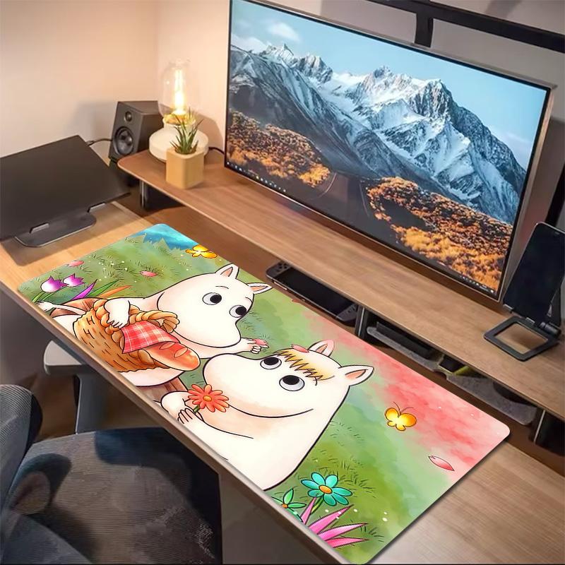 Moomin2 Print Cushion Non-slip Laptop Tablet Big Mousepad XXL Mat Mini PC Playmat With Lock edge
