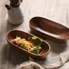 Style Wooden Tray Smooth Edges Serving Dried Fruit Cheese Sushi Holiday Snacks Retro Dessert