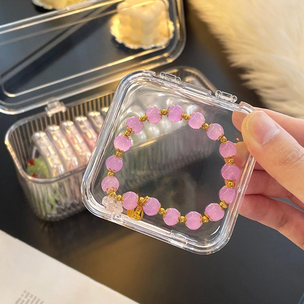 Transparent Jewelry Storage Box Dustproof Lid Bracelet Storage Box Jewelry Display