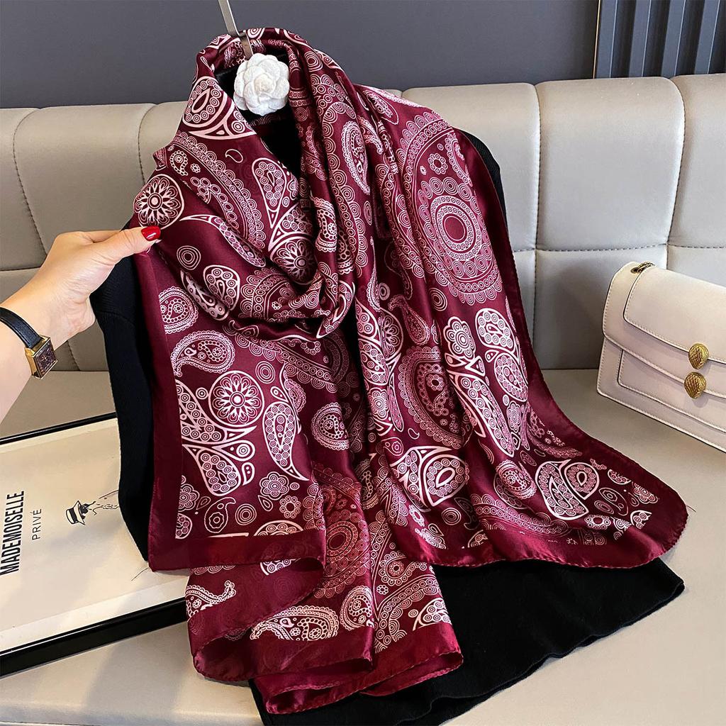 Женские 180*90 см модные красивые мягкие шелковые шарфы женские женские шаль хиджаб накидка платок бандана кашне пляжное парео