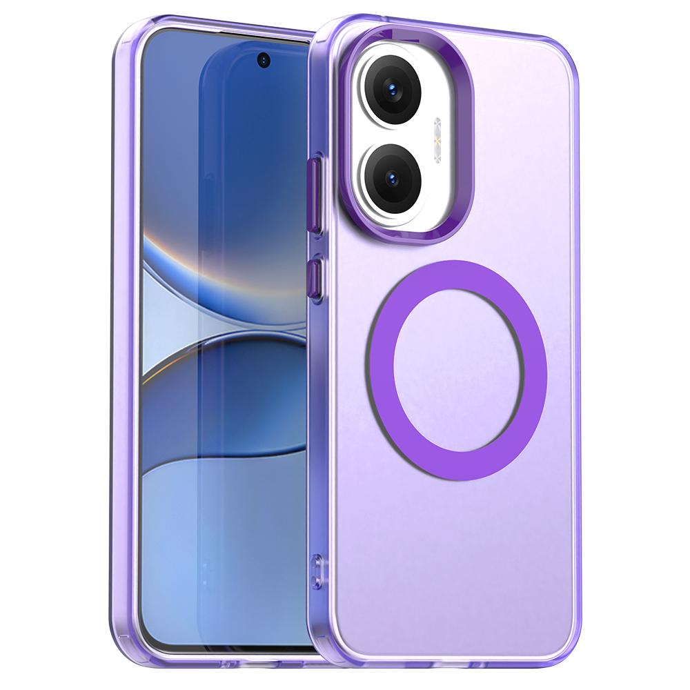Магнитный беспроводной чехол для зарядки для Xiaomi Poco F7 5G чехол конфетных цветов прозрачная задняя крышка Fundas Coque