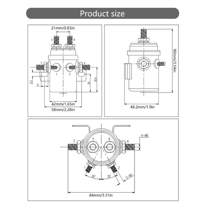 Сверхмощные реле лебедки 12 В 300 А, переключатель двигателя для квадроциклов и внедорожников, операции по спасению на открытом воздухе, простая установка