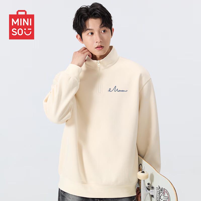 MINISO Couple's Stand Collar Loose Sweatshirt