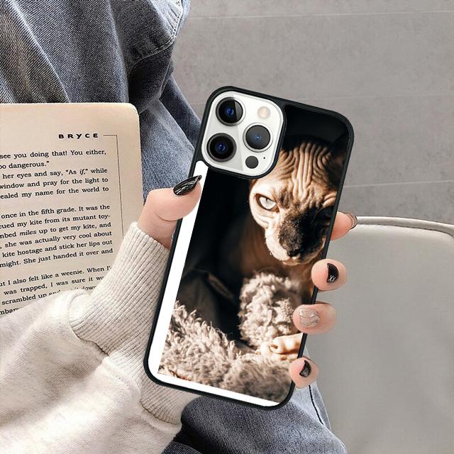 Животное Сфинкс Безволосая кошка Чехол для телефона для iPhone 16 15 SE2020 13 14 11 12 Mini Pro Max 6 7 8 Plus coque fundas Оболочка