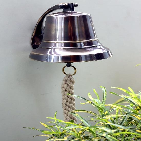 13,97 см цельный латунный колокольчик, морской настенный подвесной колокольчик, идеально подходящий для помещения, улицы, школы, бара, приема, церкви