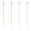 1 Pair Women Hanging Earrings Long Linear Tassel Alloy Electroplated Ear Jewelry Lady Prom Cocktail Party Dangle Earrings
