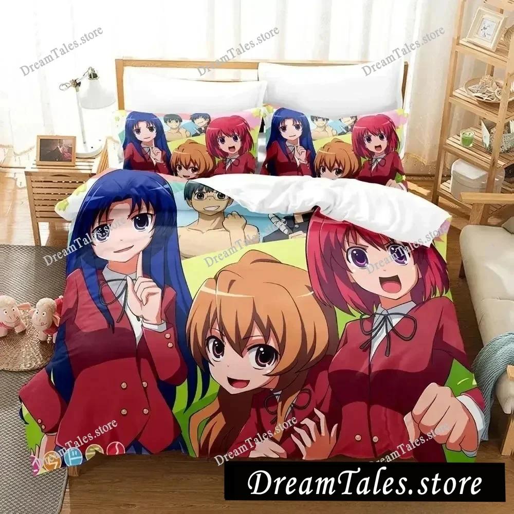 Toradora Новый комплект постельного белья Мультяшный Аниме Взрослый Детская Спальня Пододеяльник Комплекты 3D Кавайные Девочки Постельное белье Двуспальное
