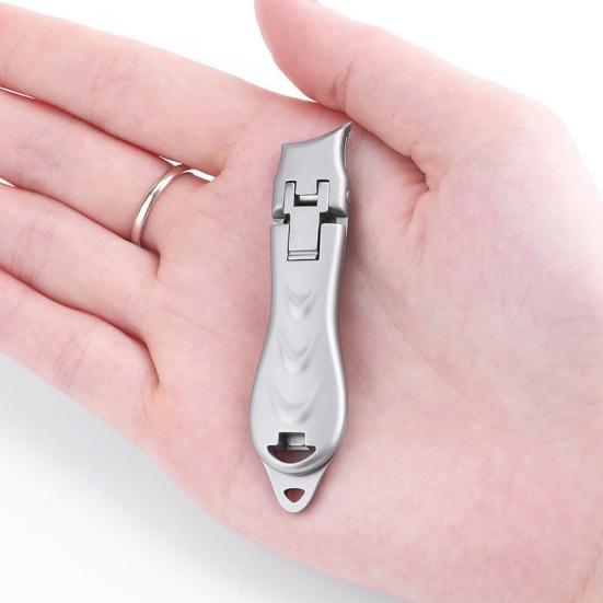 Портативные кусачки для ногтей с улавливателем, брызгозащищенные, острые, из нержавеющей стали, с широкими лезвиями, складные, маленькие