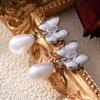 Korean Style Diamond Bow Tassel Faux Pearl Earrings - Women's 18k Gold-Plated Titanium Steel Fashion.