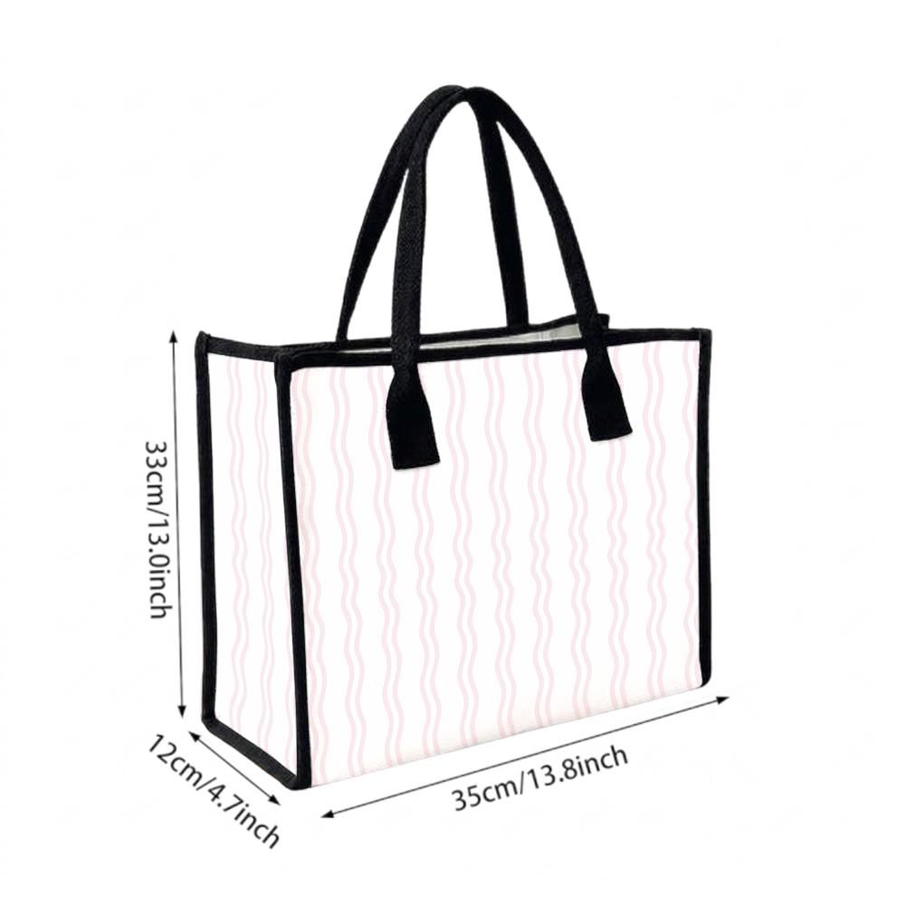 Wavy Pattern Tote Bag Casual Large Capacity Handbag for Daily Use