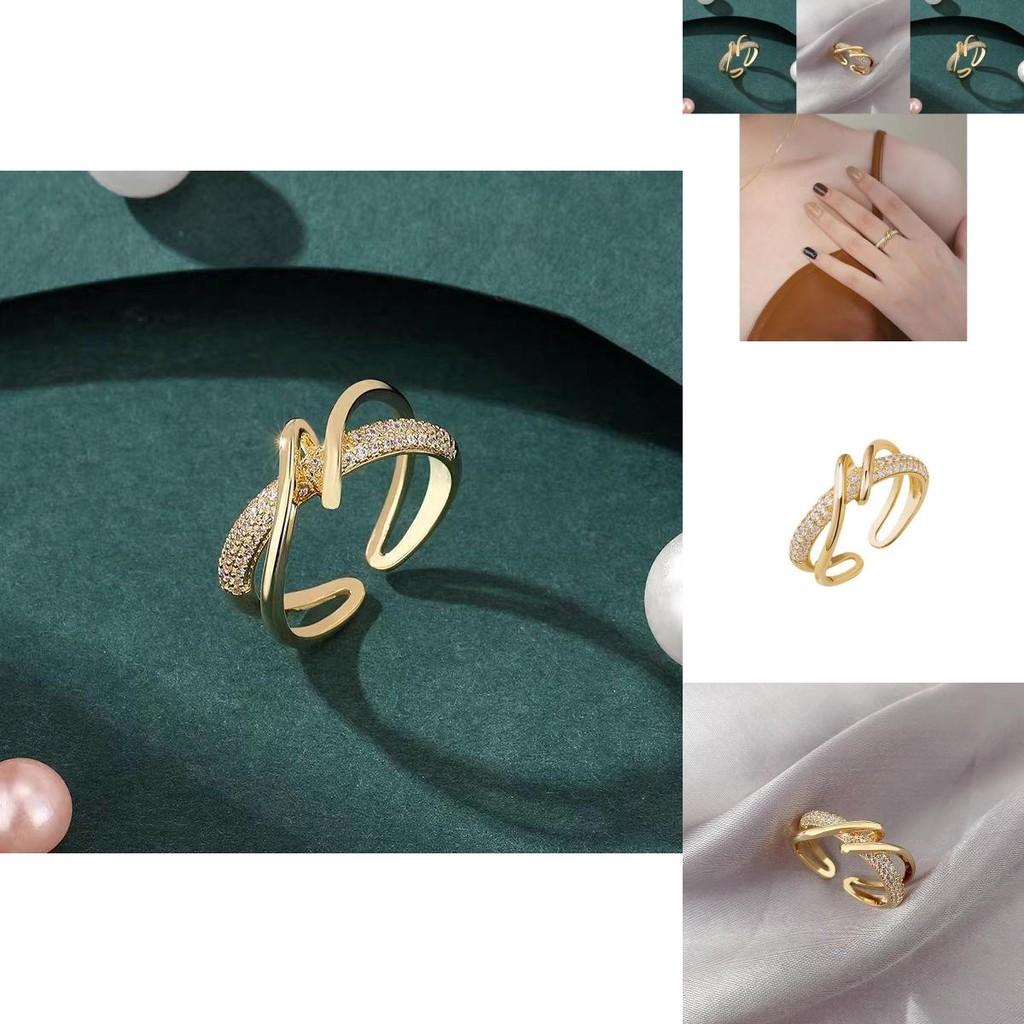 Trendy Simple Design Copper Ring For Women Featuring Dazzling Adjustable Shape Geometric