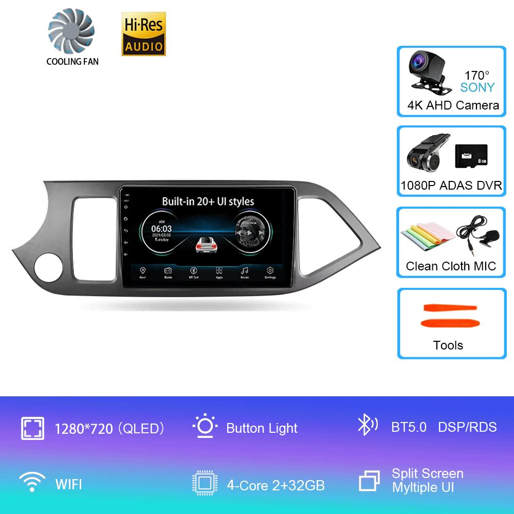 Android 14 Car Radio For Kia Morning 2 picanto 2011 - 2017 Multimedia Video Player Navigation stereo GPS No 2din 2 din dvd