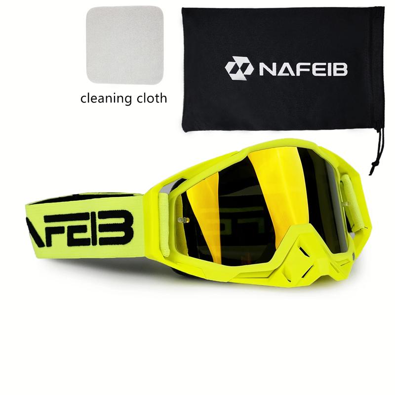 NAFEIB Motorcycle Goggles Men's Riding UV400 Windproof And Sand Resistant Detachable Off-road Helmet Goggles