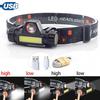 LED Headlamp USB Rechargeable Flashlight Mini Headlight Head Light Torch Built-in 18650 Battery