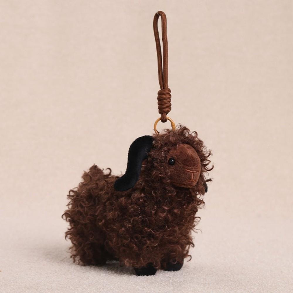 Curly Wool Plush Keychain Fluffy Bag Charm Cute Sheep Pendant Office
