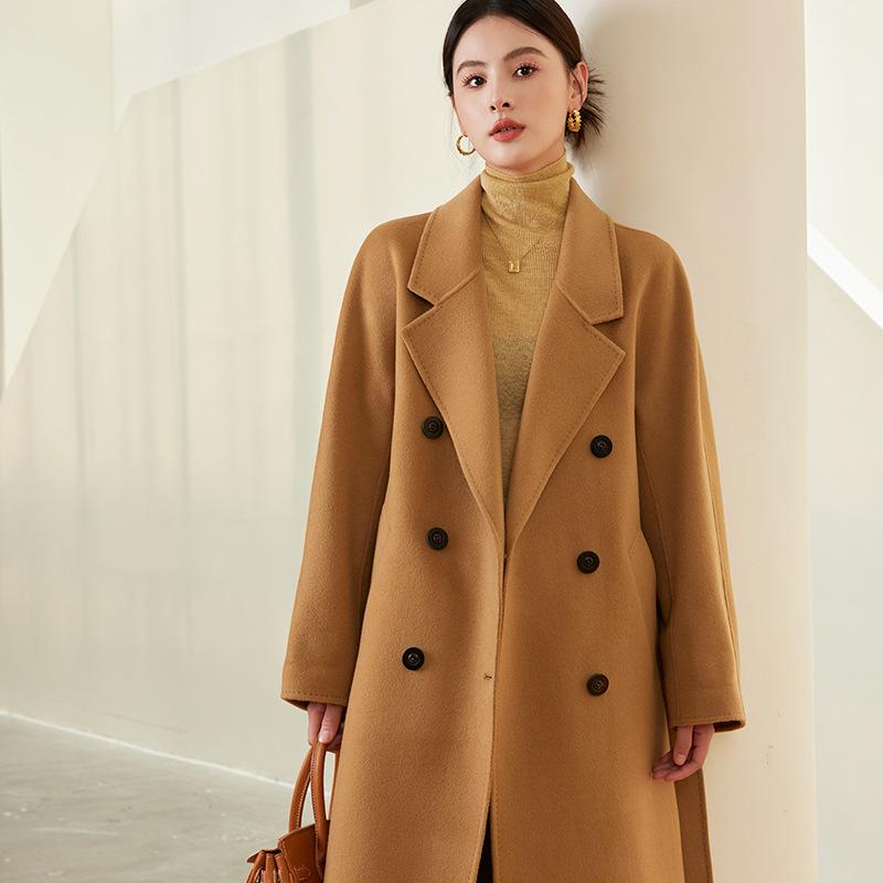 M 801 reversible cashmere coat for women, autumn and winter elegant cocoon-shaped wool jacket, Suli alpaca fleece