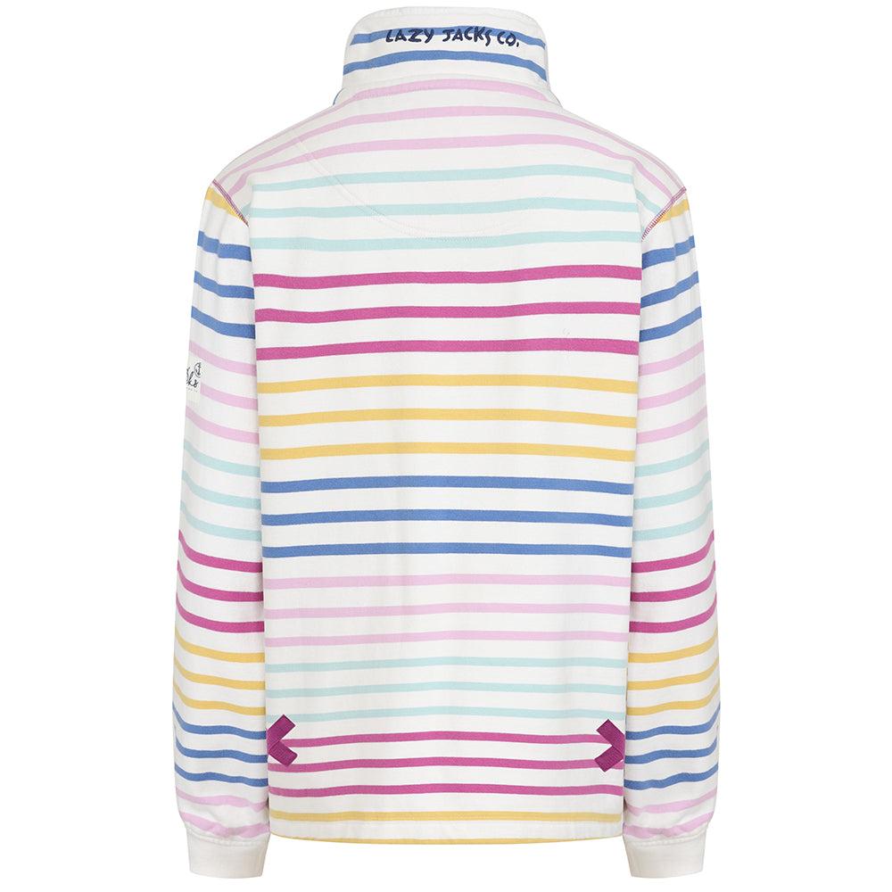 Lazy Jacks Womens/Ladies Striped Quarter Zip Sweatshirt