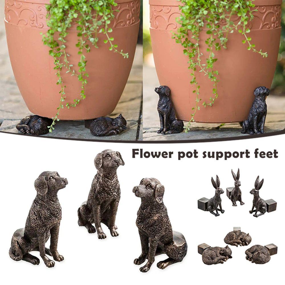 3Pcs Garden Decor Resin Animal Flower Pot Support Plant Pot Foot Plant Stand Bonsai Stand