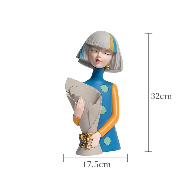 Творческая современная ваза для девочек, украшения из смолы, предметы домашнего декора, статуэтка, фигурки для офисного стола, аксессуары для декора, подарок, сад