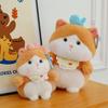 Cute Gluttonous Cat Doll Small Fish Cat Plush Toy Doll Children's Rag Doll Birthday Gift