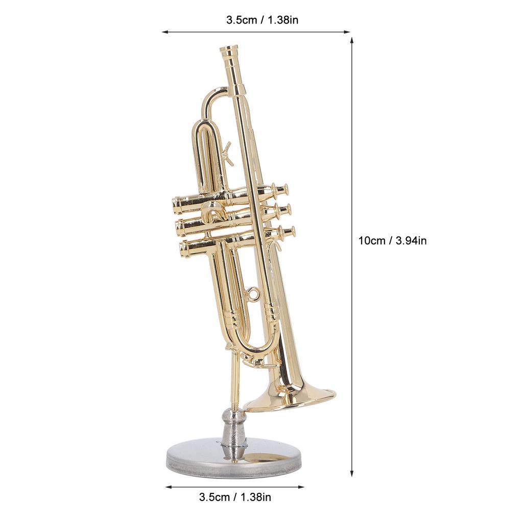  ature Trumpet   Brass Exquisite Design Romantic     Trumpet Model with Stand Case for Desk Bookshelf