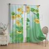 2pcs Sunflower Pattern Curtains, Rod Pocket Decorative Window Drapes Window Treatments For Bedroom Living Room Home Decoration