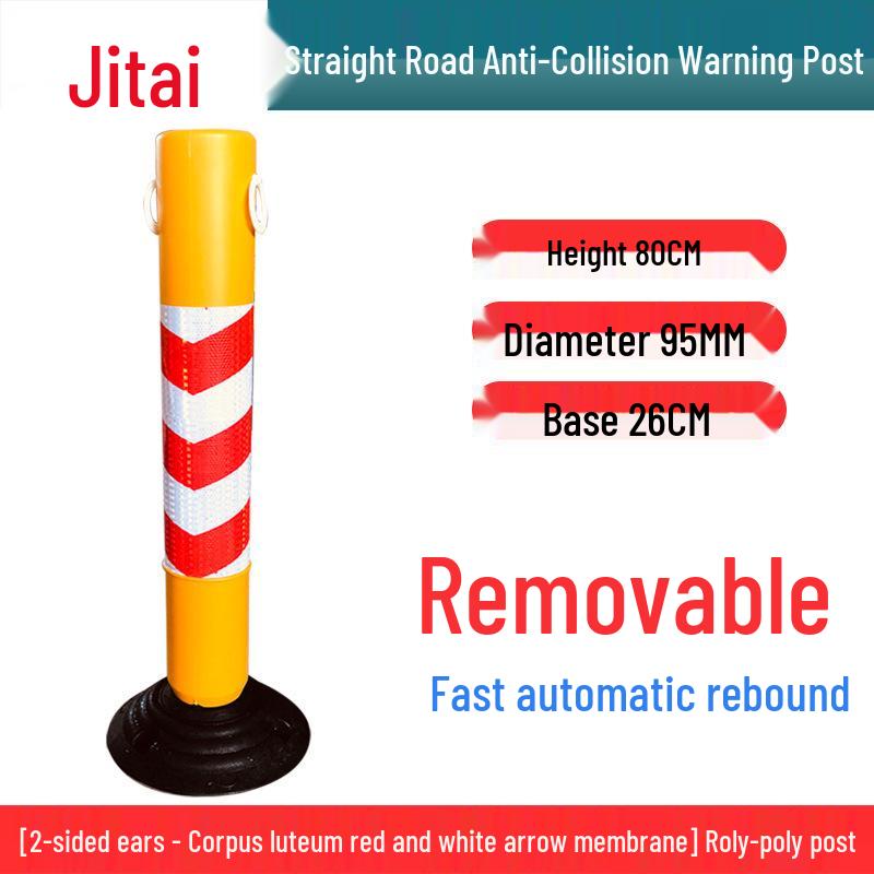 Jitai 75cm Reflective Rubber Traffic Safety Post