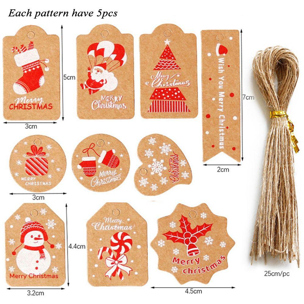 Decoration Wrapping Supplies Kraft Paper Hang Tags Christmas Labels Gift Wrapping Christmas Tag