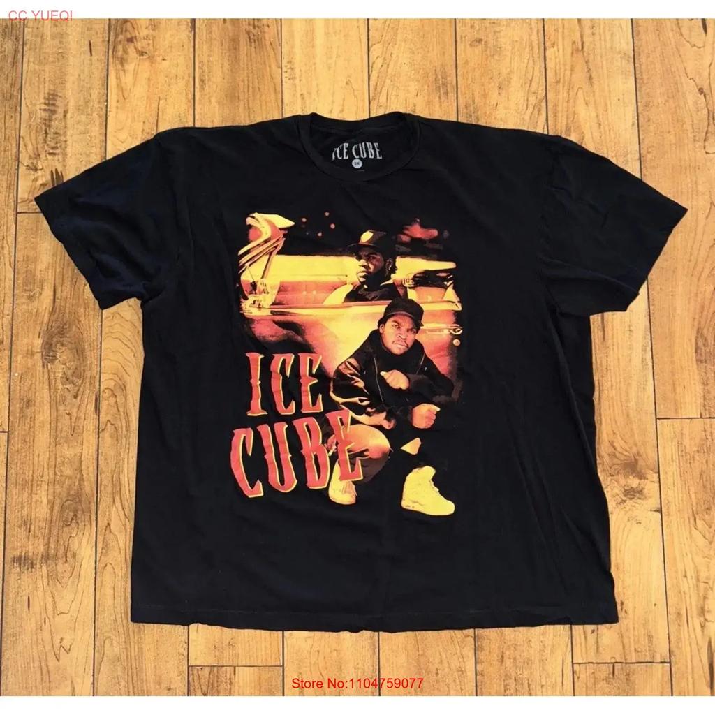 Рэп-футболка Ice Cube, черная, размер 2XL (23x28), винтажная, стираная, удобная, эластичная, дизайнерская одежда, дышащая, мягкая.