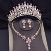 Комплекты ожерелий и сережек с хрустальной короной, роскошные комплекты свадебных украшений для женщин, свадебные платья, выпускные диадемы, комплекты ювелирных изделий для невесты в Дубае