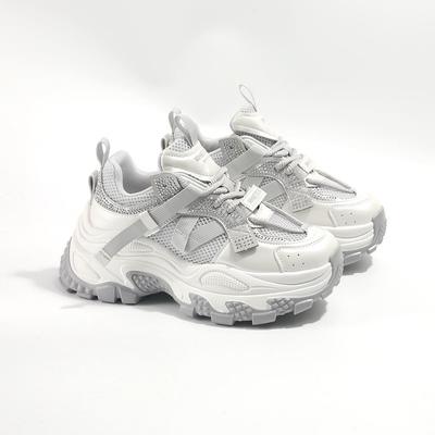 Женские европейские туфли для пап на толстой подошве: Удобные, модные, увеличивающие рост повседневные кроссовки для ранней весны 2025 года (Модель 9005)