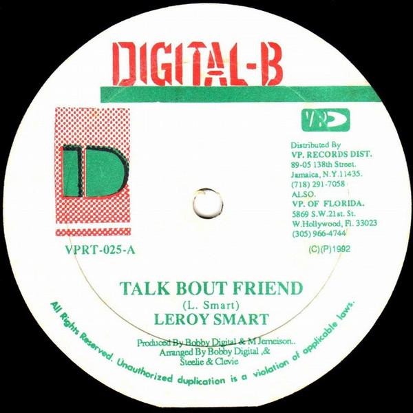 12-дюймовая пластинка LEROY SMART GENERAL T.K. Talk Bout Friend Убийство VPRT025 DigitalB 1992 США Регги Ска Даб Б/у