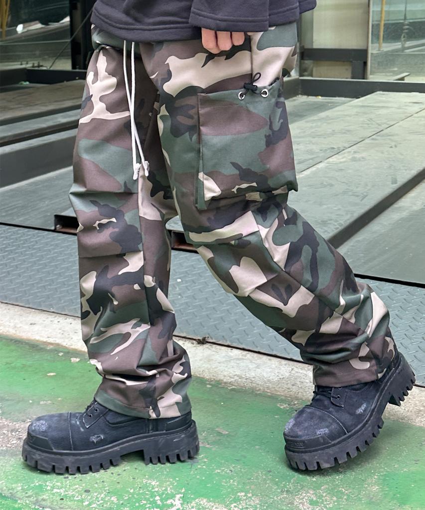 Хлопковые брюки-карго Keullako с карманами и кулиской (Camo)